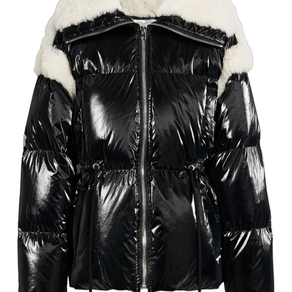 IRO Quilted Shell Jacket with Teddy Fleece Trim - Picture 1 of 7